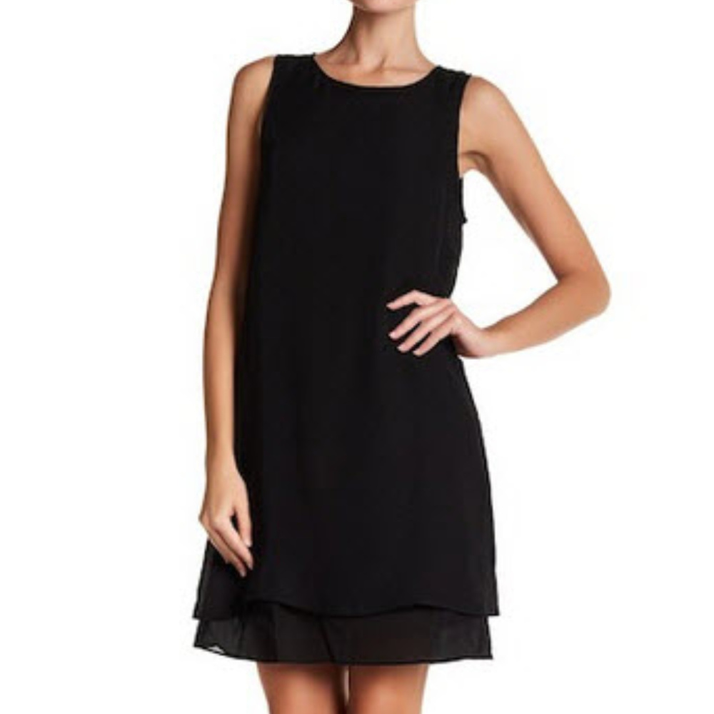 H by Bordeaux Georgette Layered Silk Blend Dress